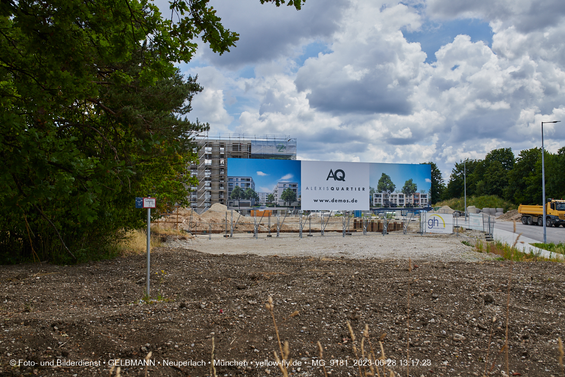 28.06.2023 - Baustelle Alexisquartier - neue DEMOS-Hinweisschilder